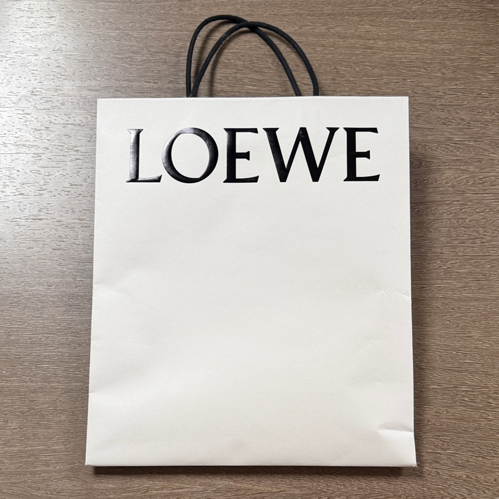 Loewe White shopping Tote Bag paper gift stage set dressing party